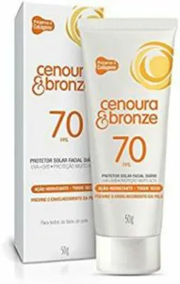 Protetor solar facial Cenoura e bronze FPS70