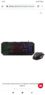 Kit Teclado e Mouse Gamer TGT Warfare I Rainbow RGB, TGT-WARI-01 | R$ 90