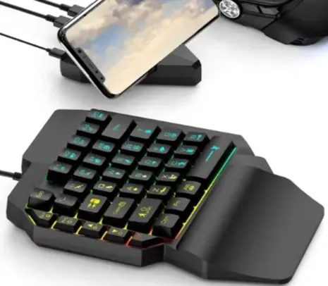 [Do Brasil] Teclado Gamer Uma Mão Rgb  Pc/Celular M-1300 DO BRASIL