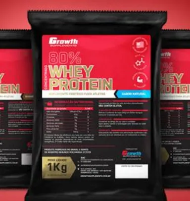 (TOP) WHEY PROTEIN CONCENTRADO (1KG) - GROWTH SUPPLEMENTS - R$68