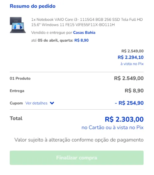 Imagem na descrição da promoção