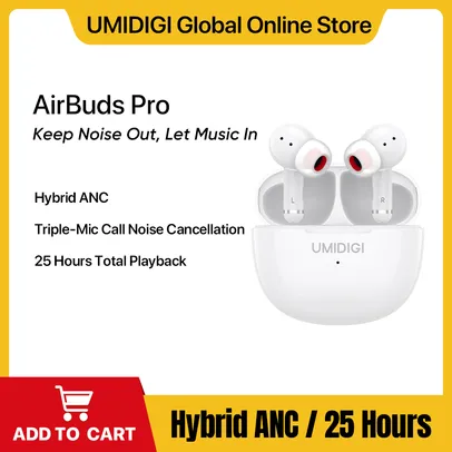 [ moedas R$29,9] Umidigi-airbuds pro sem fio bluetooth fone de ouvido híbrido cancelamento de ruído ativo fone de ouvido esportivo com microfone 