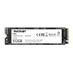 SSD Patriot P300, 512GB, M.2 2280 PCIE, Leitura até 1.700 MB/s,  Gravação até 1.200 MB/s  - P300P512GM28