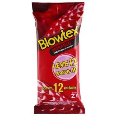 (PRIME) Preservativo Morango Leve 9 Pague 6 Unidades, Blowtex