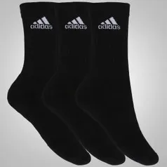 Kit de Meias adidas Crew Cushion 3S com 3 Pares - Adulto - R$29,99