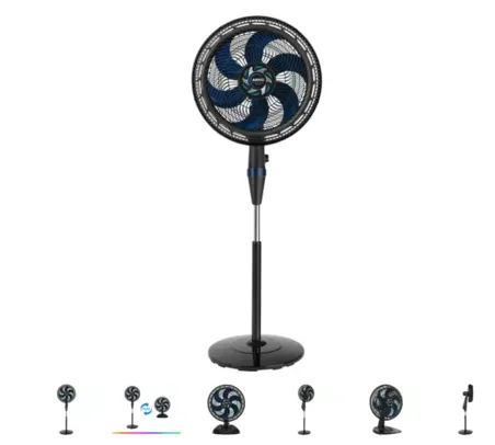 Ventilador 2 em 1 Arno Xtreme Force Breeze VBM2 - 40cm 6 Pás 3 Velocidades Preto e Azul