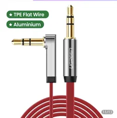 Cabo P2 1,5m UGreen Flat Wire - Red | R$1,90