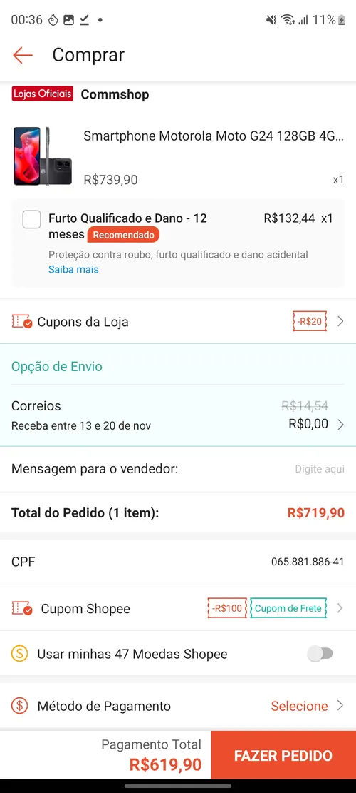 Imagem na descrição da promoção