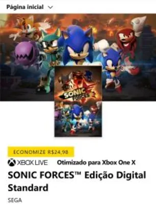 SONIC FORCES Edição Digital Standard [Xbox One] | R$ 25