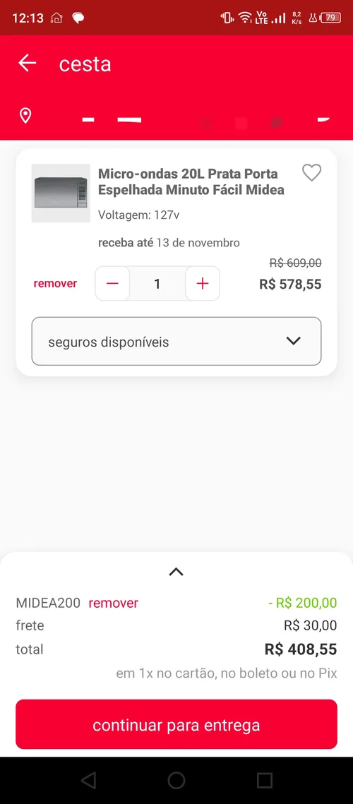 Imagem na descrição da promoção