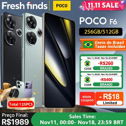 [BR] Smartphone POCO F6 Snapdragon ® 8s Gen 3 1.5K CrystalRes AMOLED 90W Turbo Carregamento 5000mAh Bateria 50MP câmera dupla com OIS - AliExpress 