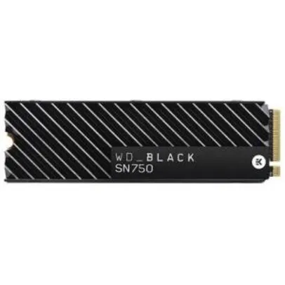 SSD WD Black SN750 Heatsink, 500GB, M.2 NVMe, Leitura 3470MB/s, Gravação 2600MB/s