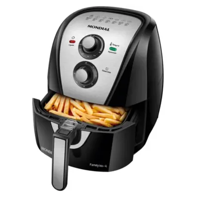 Fritadeira Elétrica sem Óleo/Air Fryer Mondial Family AFN-40-BI Preto 4L com Timer