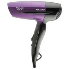 Secador Travel 1500 Mallory - Compacto e Leve, Perfeito para Viagens, Dobrável, 2 Velocidades, Cabo Dobrável, Bivolt - Roxo