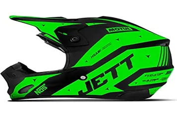 Capacete Motocross Th1 Jett Evolution 2 Preto/Verde Neon 56