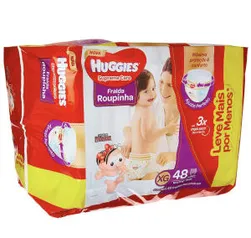 [PRIME] Huggies Fralda Roupinha Supreme Care XG 48 Unidades, Vermelho, XG, pacote de 48