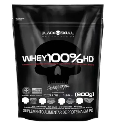 Whey 100% Hd Refil 900g Black Skull