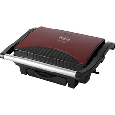 [Com AME R$148,63] Sanduicheira E Grill Philco Press Inox Red