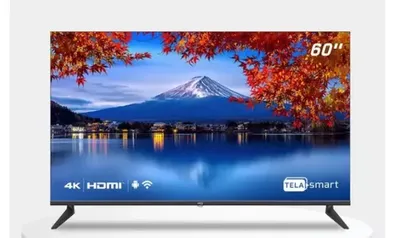 Smart TV HQ 60" UHD 4K, HDR Android 11, Design Slim, Processador Quad Core, Espelhamento de tela - HQSTV60NK