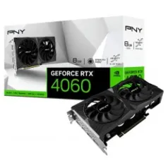 Placa de Vídeo PNY NVIDIA GeForce RTX 4060 VERTO Dual Fan, 8GB, GDDR6, DLSS, Ray Tracing, VCG40608DFXPB1