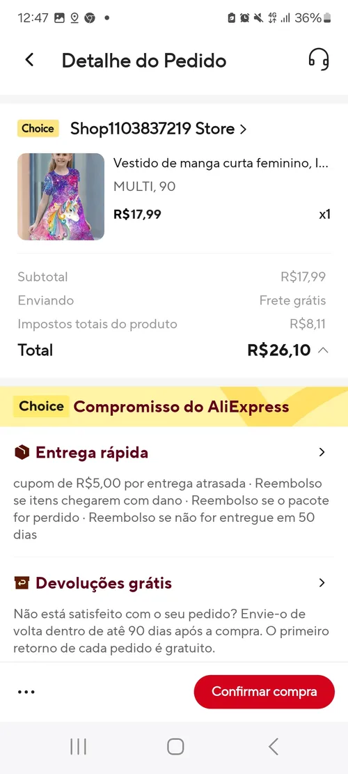 Imagem na descrição da promoção