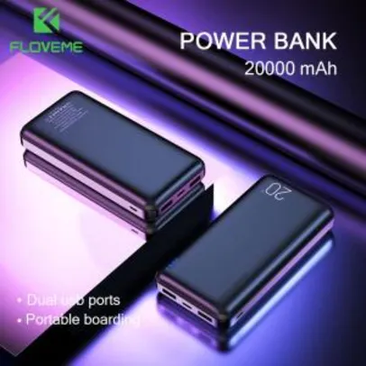Floveme power bank 20000 mah poverbank de carregamento portátil | R$132