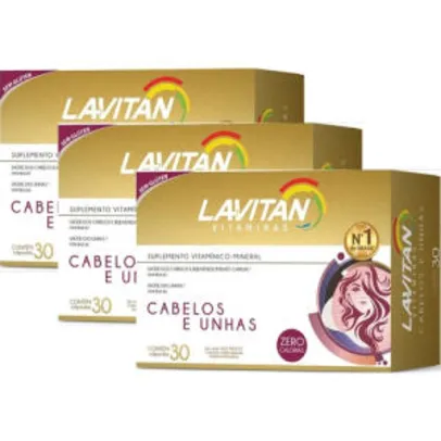 Lavitan Hair - Cabelos e Unhas - 30 Cps - Kit Com 3 Caixas