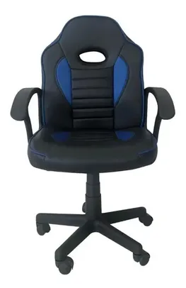 Cadeira de escritório Tedge 435878 gamer ergonômica  preta e azul com estofado de couro sintético