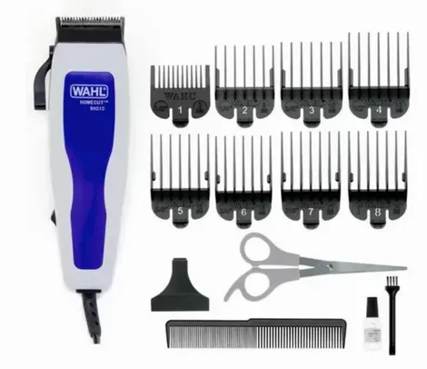 Máquina de Cortar Cabelo Wahl Home Cut Basic 9155 com 8 Pentes - Cinza/Azul