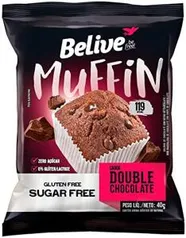 Muffin Double Chocolate Zero Açúcar sem Glúten sem Lactose Belive 40g