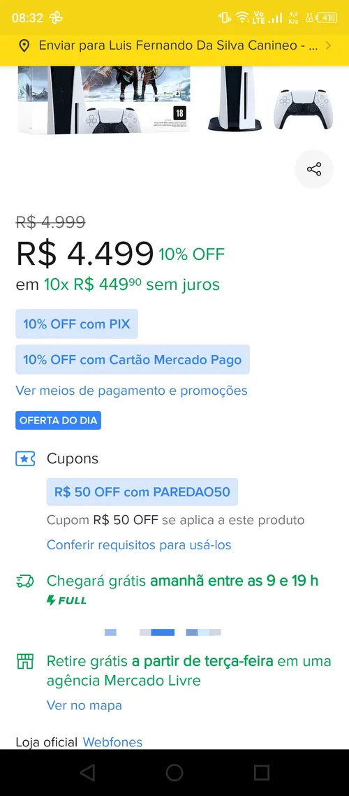 Imagem na descrição da promoção