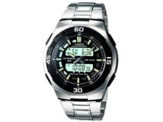 Relógio Masculino Casio Anadigi - Resisitente à Água Cronômetro Mundial AQ-164WD-1AV - R$188,91