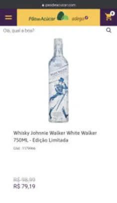 Whisky Johnnie Walker White Walker 750ML - Edição Limitada | R$ 79