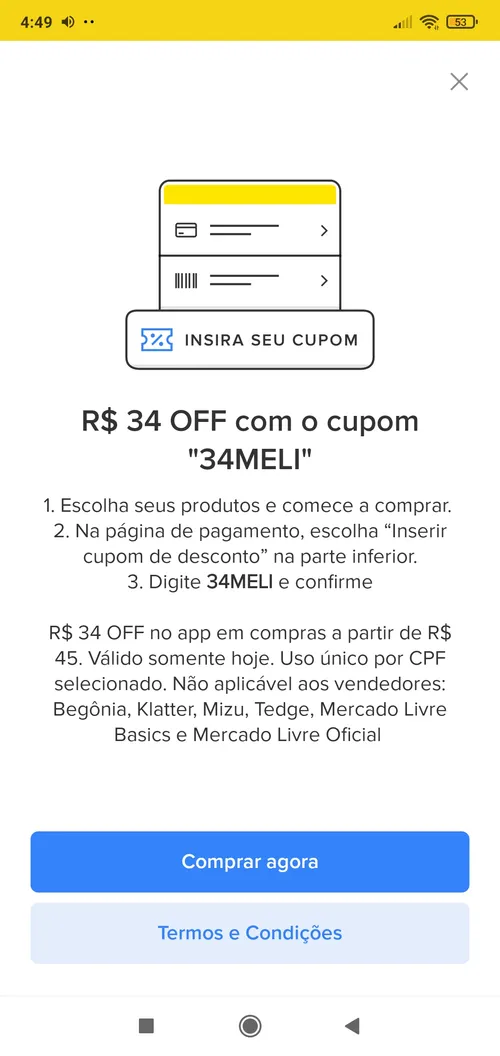 Imagem na descrição da promoção