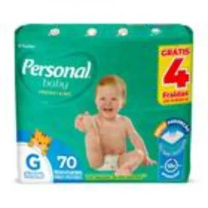 (140 FRALDAS R$ 0,42 CENTAVOS CADA) Kit 2 Fralda Personal Baby Protect & Sec Tamanho G Leve 70 Pague 66 Unidades Descartáveis