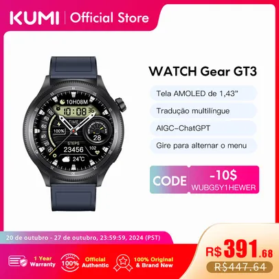 [Taxa Inclusa] Kumi watch gear GT3, relógio inteligente