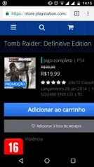 Tomb Raider: Definitive Edition  PS4 - R$ 20