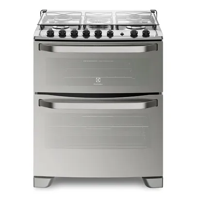 Fogão 5 Bocas Electrolux Prata Automático com 2 Fornos e Tripla Chama (76DXA)