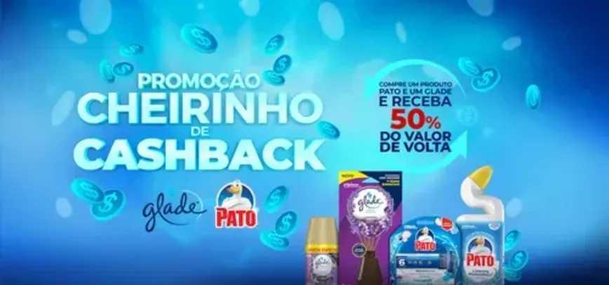 Cheirinho de Cashback - Compre um produto Pato e um Glade e Receba 50% do valor de volta no Mercado Pago