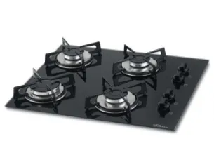 Cooktop Fischer 4 Bocas Vidro Preto Chama Rápida Bivolt