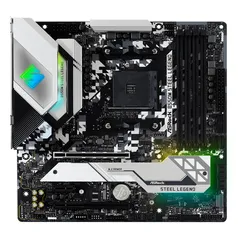 Placa Mãe AsRock B550M Steel Legend, Chipset B550, AMD AM4, MATX, DDR4