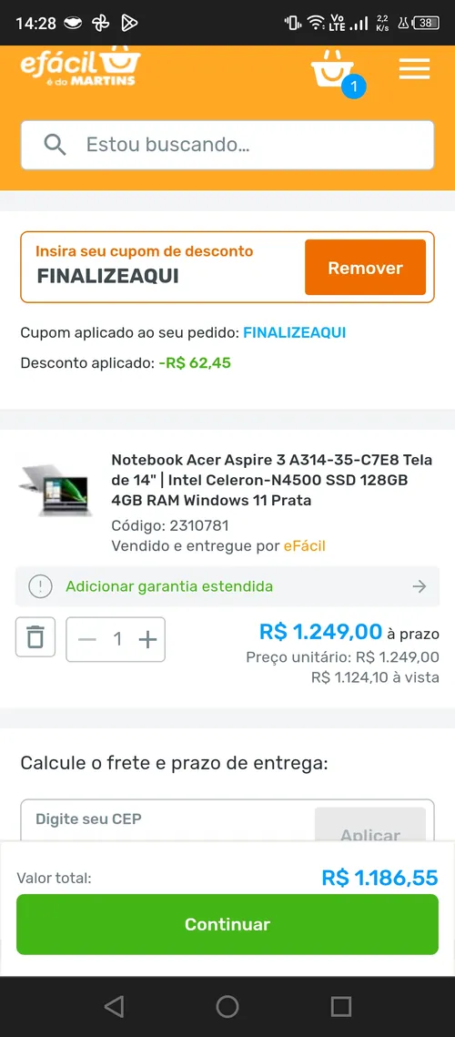 Imagem na descrição da promoção