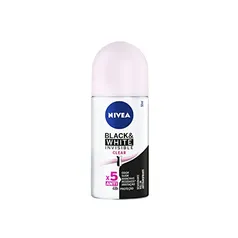 [Super R$5,09] NIVEA Desodorante Antitranspirante Roll On Invisible Black & White Clear 50ml