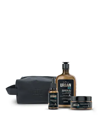 kit shampoo + óleo + pomada gratis necessaire urban men único