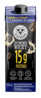 [Recorrência] Bebida 3 Corações Cappuccino Power Whey Cookies N Cream 250ml