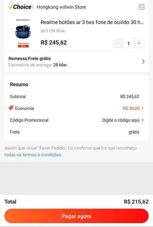 Imagem na descrição da promoção