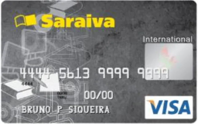 Cartão Saraiva Visa sem anuidade - internacional com programa de milhas