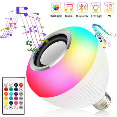 Lâmpada Bluetooth Led Caixa De Som com controle 12w - AliExpress 39