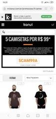 Promoção Kanui 5 camisetas por 99,00