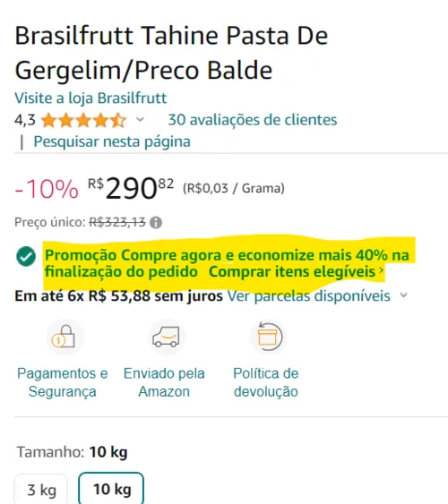 Imagem na descrição da promoção